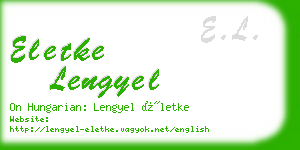 eletke lengyel business card